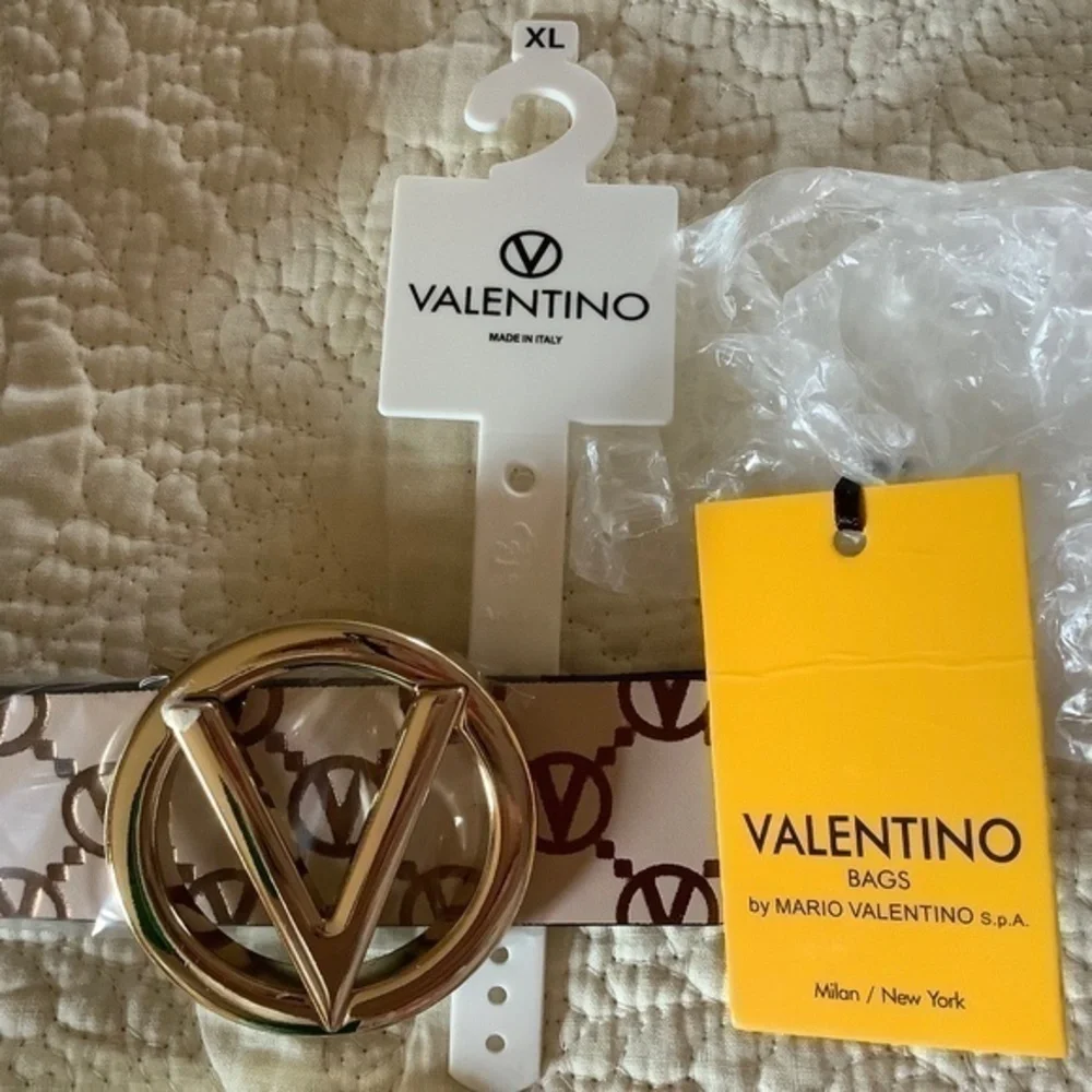 SOLD VALENTINO AUTHENTIC NEW WTAG MARIO VALENTINO GIUSY MONOGRAM LEATHER NUDE - Picture 5 of 10